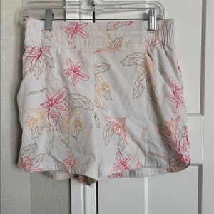 Columbia Women's High Waist Floral Shorts - Pink and Orange